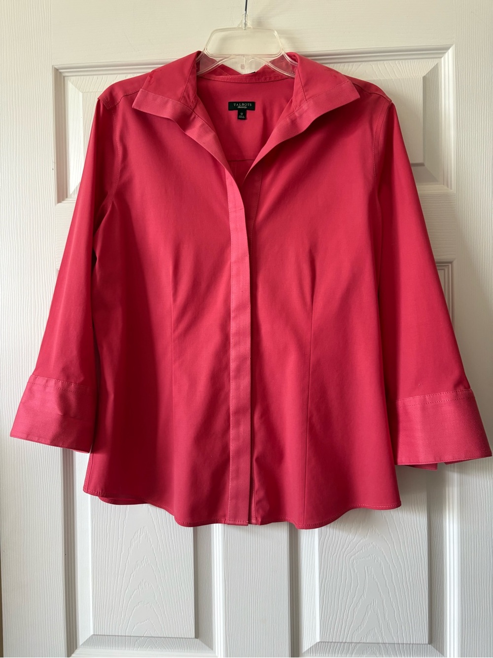 Talbots Coral-Pink Button Front Blouse